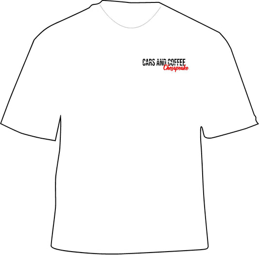 Cars and Coffee Chesapeake Ultraman Sign Tee in White