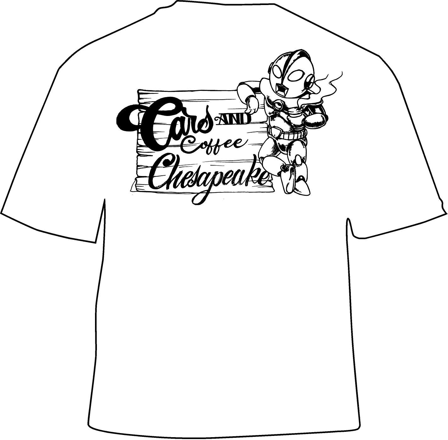 Cars and Coffee Chesapeake Ultraman Sign Tee in White